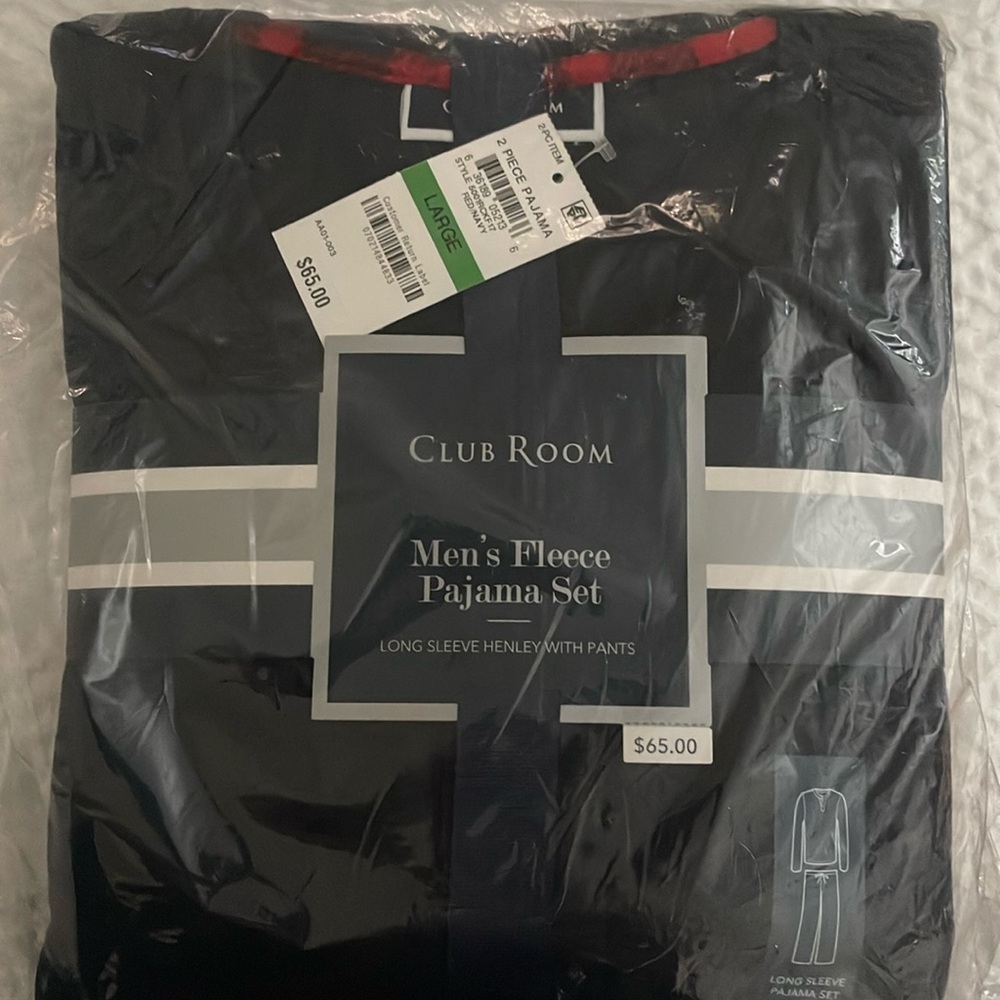 NWT Club Room Men’s Fleece Pajama set, size large
